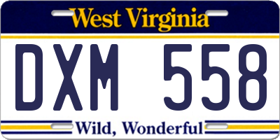 WV license plate DXM558