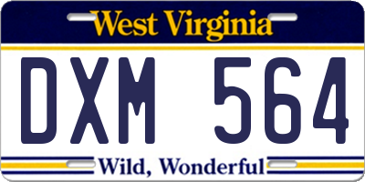 WV license plate DXM564