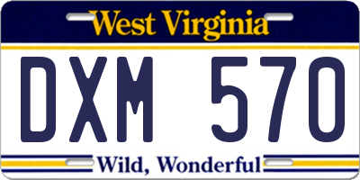 WV license plate DXM570