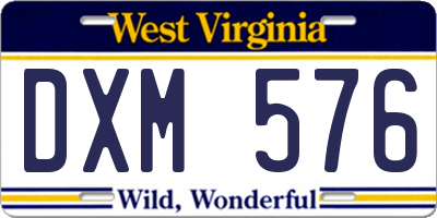 WV license plate DXM576