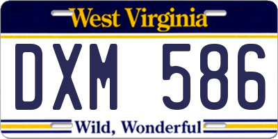 WV license plate DXM586