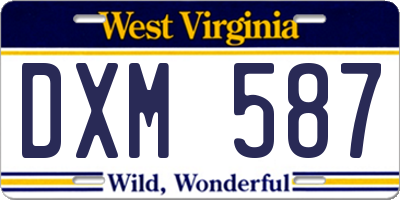 WV license plate DXM587