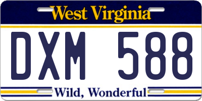 WV license plate DXM588