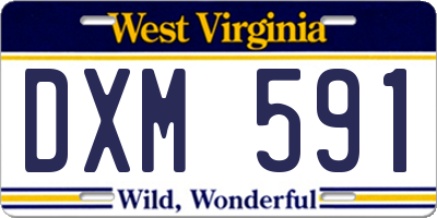 WV license plate DXM591