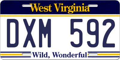 WV license plate DXM592