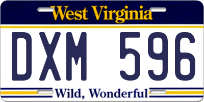 WV license plate DXM596