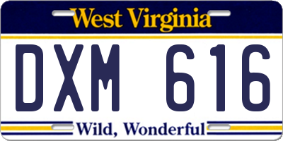 WV license plate DXM616