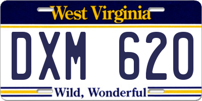 WV license plate DXM620