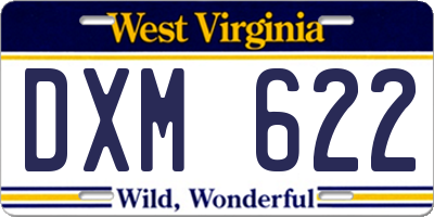 WV license plate DXM622