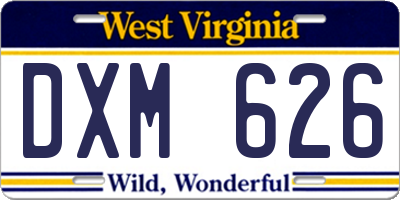 WV license plate DXM626