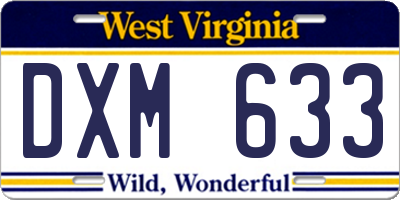 WV license plate DXM633
