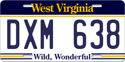 WV license plate DXM638