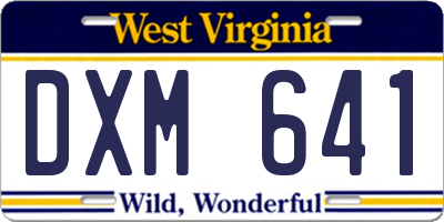 WV license plate DXM641