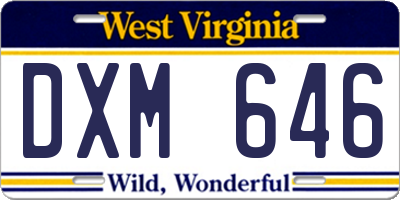 WV license plate DXM646