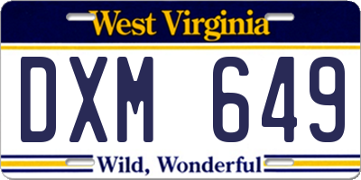WV license plate DXM649