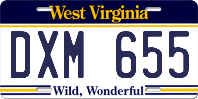 WV license plate DXM655