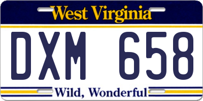 WV license plate DXM658