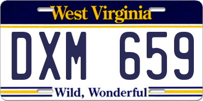WV license plate DXM659