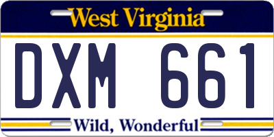 WV license plate DXM661