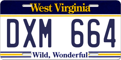 WV license plate DXM664