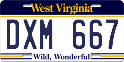 WV license plate DXM667
