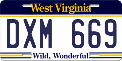 WV license plate DXM669