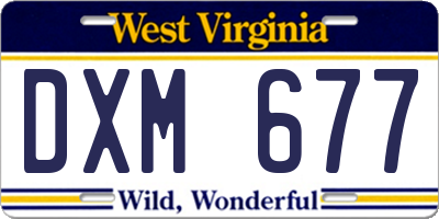 WV license plate DXM677