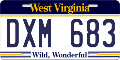 WV license plate DXM683