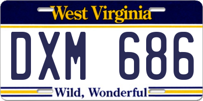 WV license plate DXM686