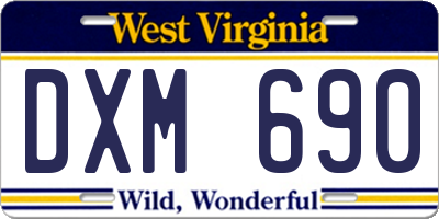 WV license plate DXM690