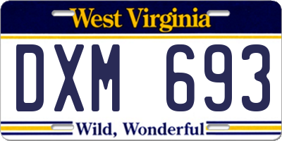 WV license plate DXM693