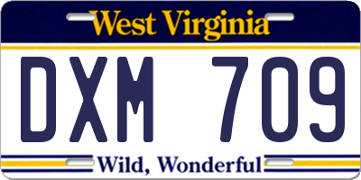 WV license plate DXM709