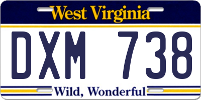 WV license plate DXM738