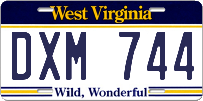 WV license plate DXM744