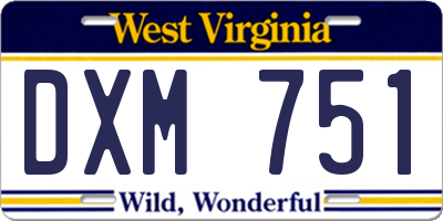 WV license plate DXM751
