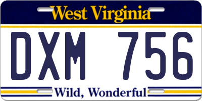 WV license plate DXM756