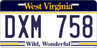 WV license plate DXM758