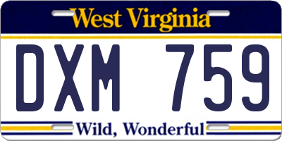 WV license plate DXM759
