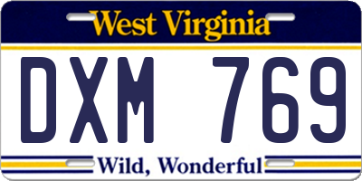 WV license plate DXM769