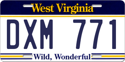 WV license plate DXM771