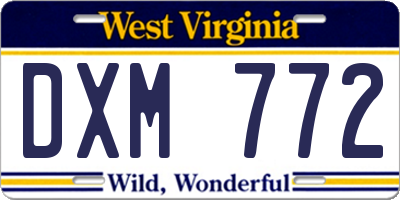 WV license plate DXM772
