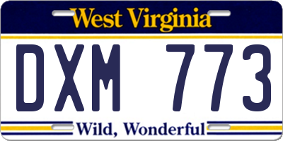 WV license plate DXM773
