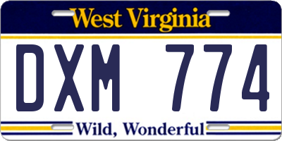 WV license plate DXM774
