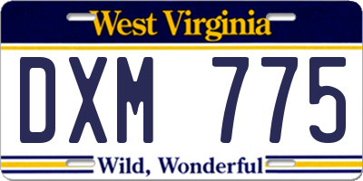 WV license plate DXM775