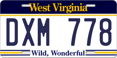 WV license plate DXM778