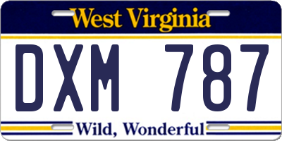 WV license plate DXM787