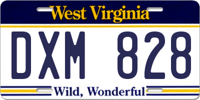WV license plate DXM828