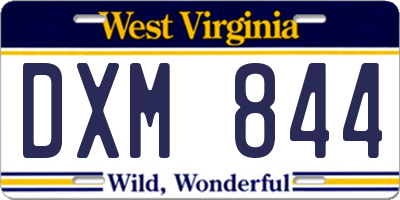 WV license plate DXM844