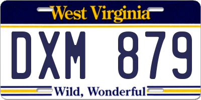 WV license plate DXM879