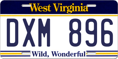 WV license plate DXM896